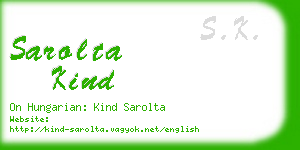 sarolta kind business card